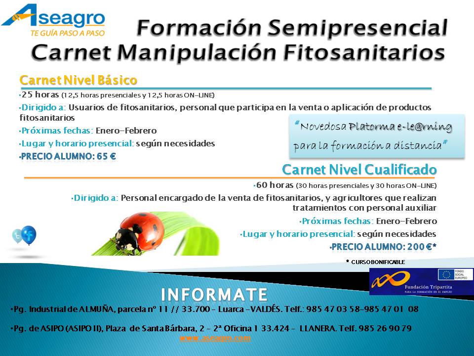 NUEVA FORMACIÓN SEMIPRESENCIAL CARNET FITOSANITARIOS