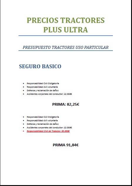 SEGUROS PARA TRACTORES