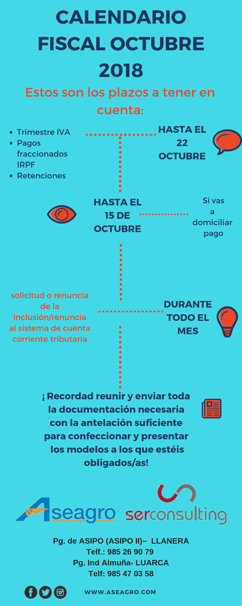RECORDATORIO: CALENDARIO FISCAL OCTUBRE