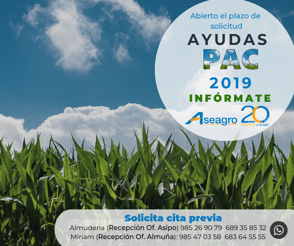 Abierto el plazo para tramitar tu solicitud PAC 2019