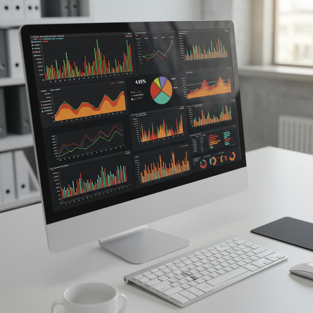 ordenador que muestre gráficos y estadísticas